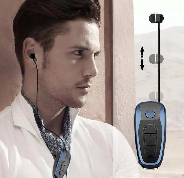 Вызов вибрации Bluetooth наушники клип воротник Тип беспроводные наушники музыка бизнес наушники гарнитура с микрофоном для iphone