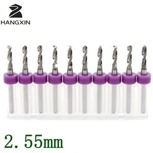 Сверлильный станок для лазерной гравировки, твердосплавный металлический фрезерный станок с ЧПУ, 2,55 мм, 10 шт.