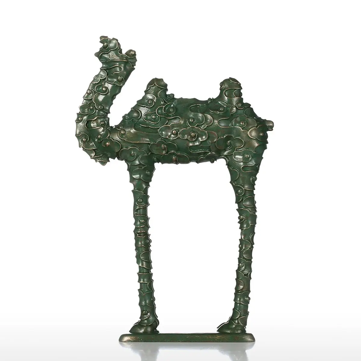 Tooarts Tomfeel Cloud Pattern Camel Figurine Fiberglass Home Decor Original Design Green Craft Gift For | Дом и сад