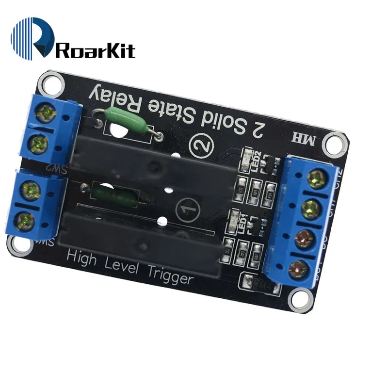 2 канальный релейный модуль постоянного тока 5 В твердотельный высокоуровневый SSR