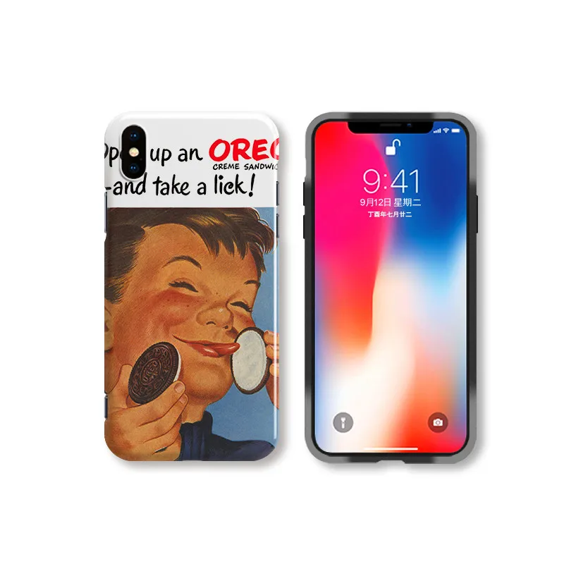 Забавные 3D с тиснением и изображением мальчика печенье Oreo чехол для iPhone X 8 7 6 S Plus xs