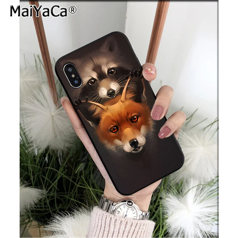 A5 MaiYaCa животное енот лиса высокое качество чехол для телефона iPhone X XS MAX 6 6S 7 7plus 8 8Plus 5 5S XR - Цвет: A5