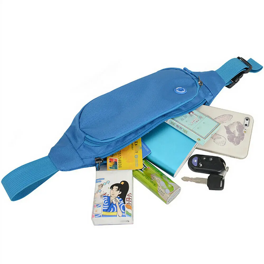Повседневная унисекс поясная сумка однотонного цвета для спорта на открытом