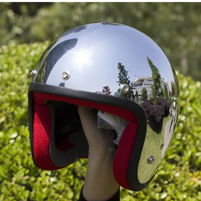 Новый бренд Vcoros винтажный мотоциклетный helme серебристый хром зеркальная картина