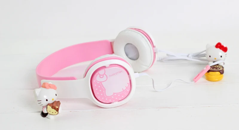 Высококачественные Складные Наушники Hello kitty с микрофоном для детей fone de
