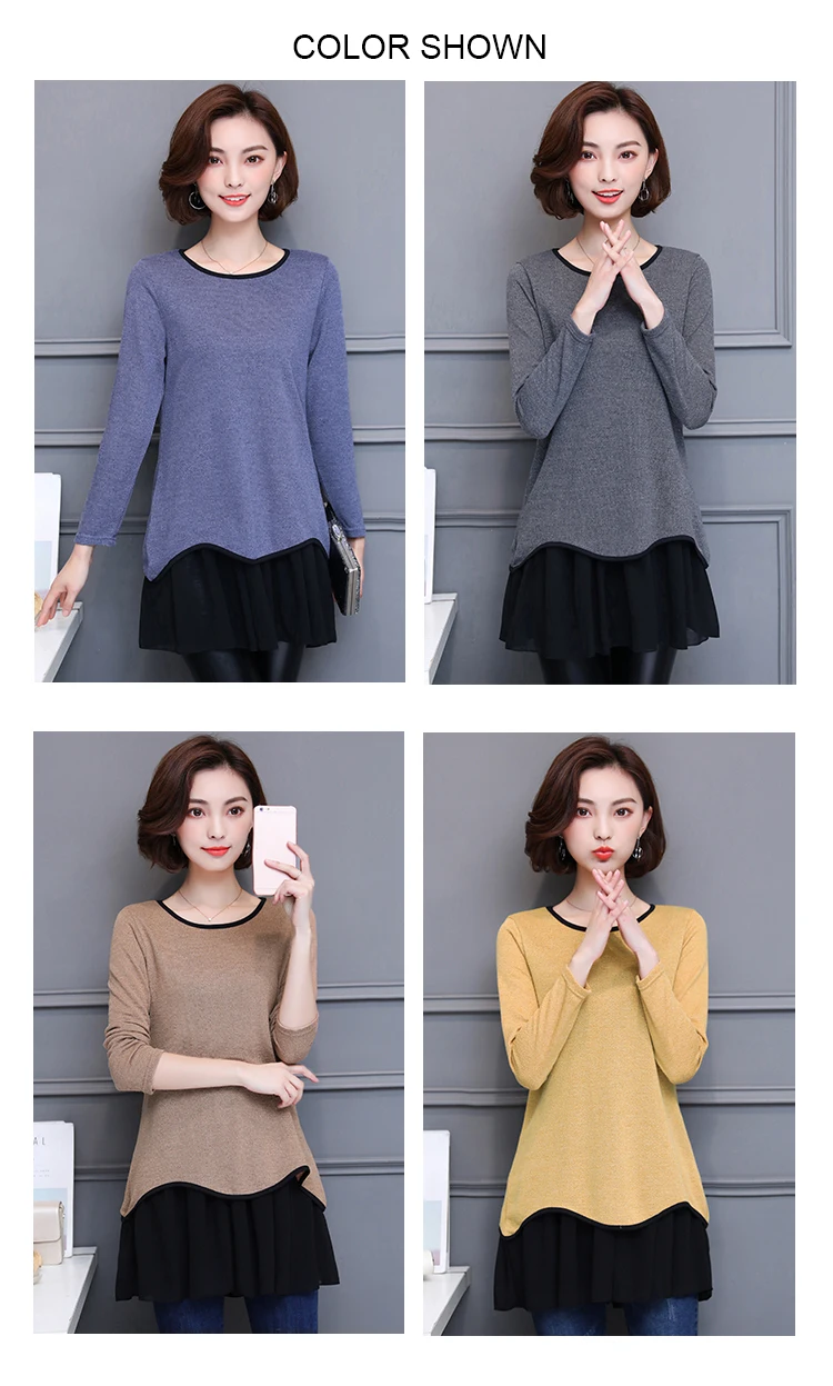 Blusas Mujer De Moda кимоно винтажные Лоскутные Женские топы и блузки винтажные женские туники с круглым вырезом Длинные рубашки размера плюс 5XL