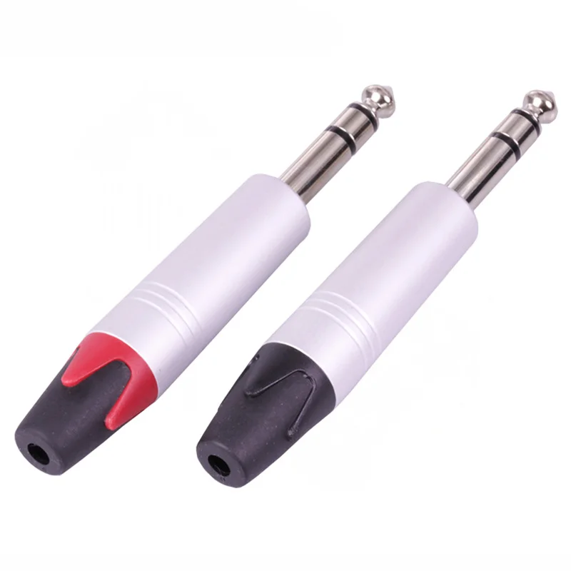 10pcs/lot Stereo 6.35mm Jack 3 Poles 1/4 Inch Male Plug Soldering Wire Connector Aluminum Tube Audio Microphone | Обустройство дома