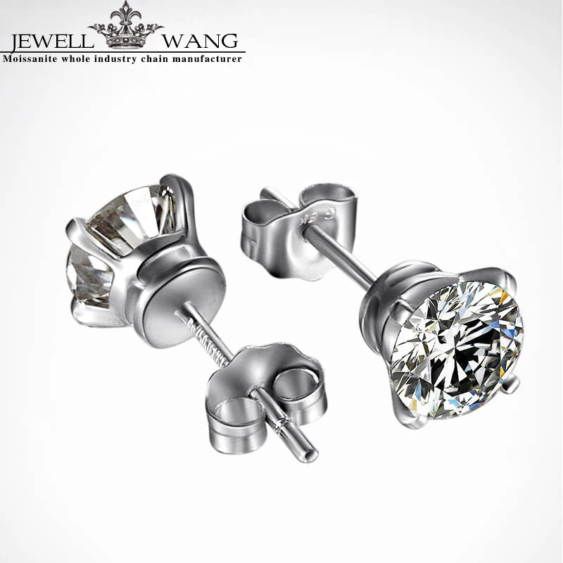 

Jewellwang 18k White Gold Stud Earrings 1.0ct carat Moissanites Color level J K G I F G D E Trendy for Women Men Unisex Party