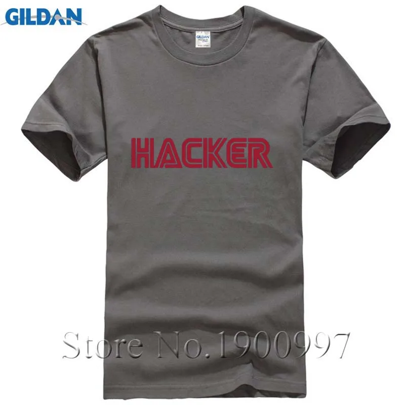 Забавные Изделие из хлопка с короткими рукавами хакер футболка Для мужчин