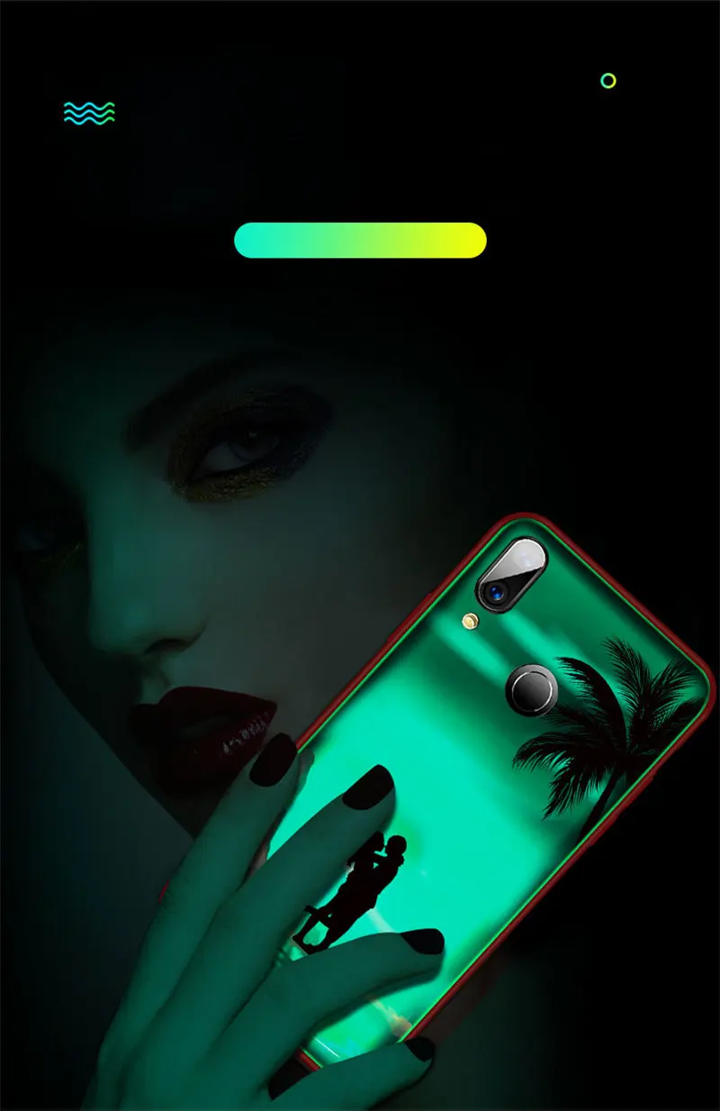 Светящийся чехол для Xiaomi Redmi Note 7, чехол, светящаяся задняя крышка из закаленного стекла для Xiaomi Redmi Note 7 Pro, чехол, оболочка