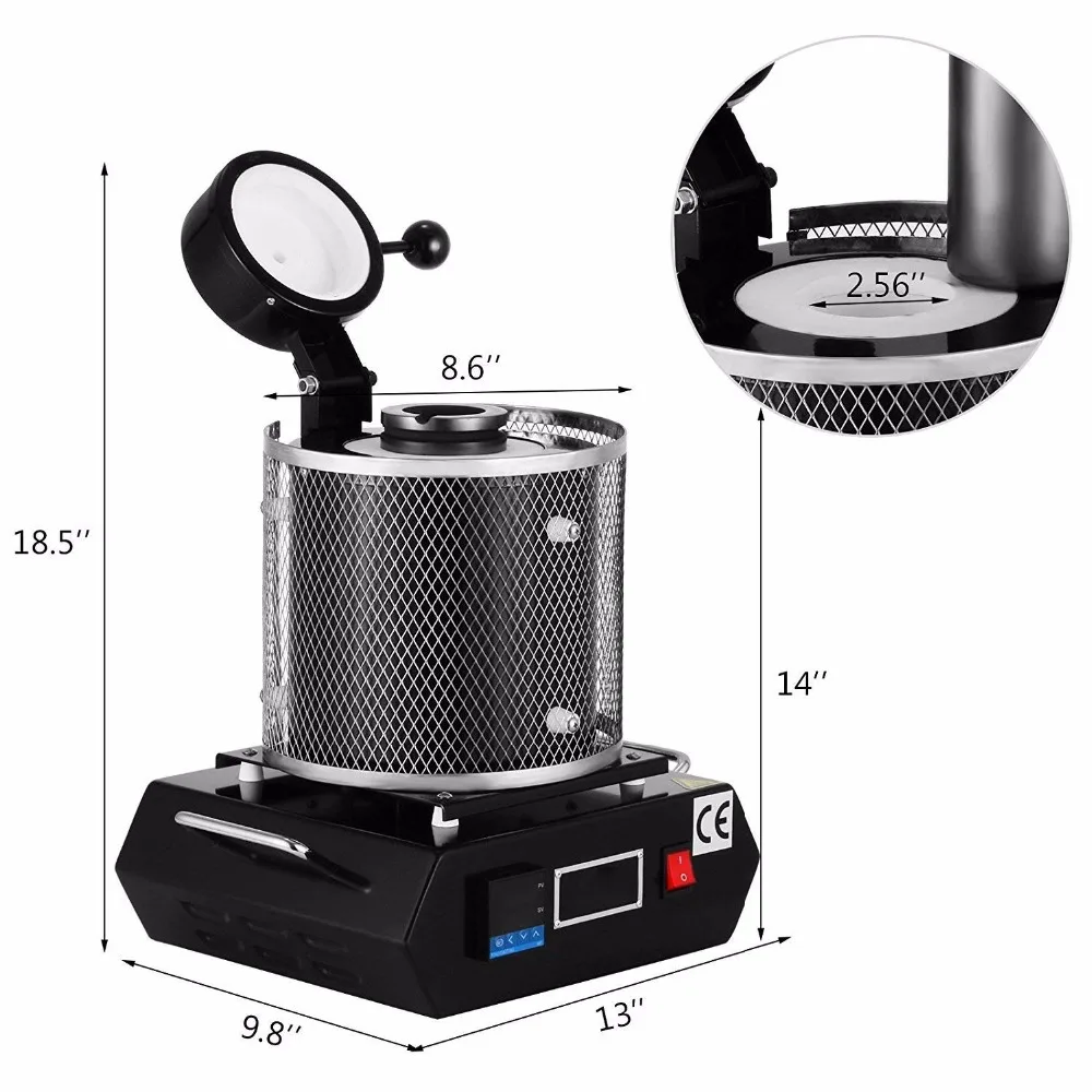 Бесплатная доставка 3 кг цифровая алюминиевая плавильная печь для золота и