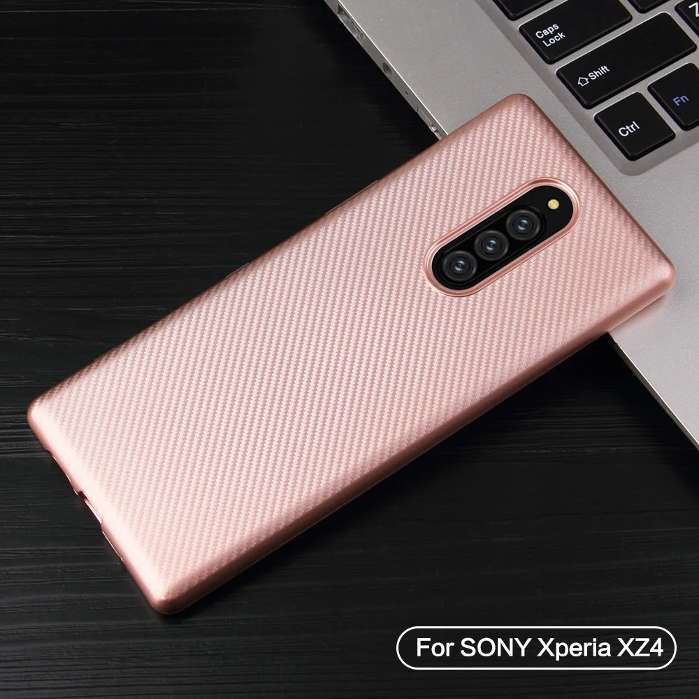 Роскошный чехол для sony Xperia 1/XZ4, противоударный чехол из углеродного волокна для мужчин и женщин, мягкий чехол из ТПУ для бизнеса