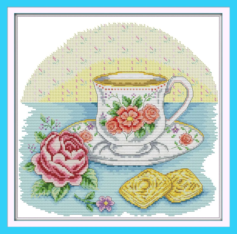 

Afternoon tea время Счетный напечатаны на ткани DMC 14CT 11CT вышивки крестом kitsembroidery рукоделие Наборы Home Decor