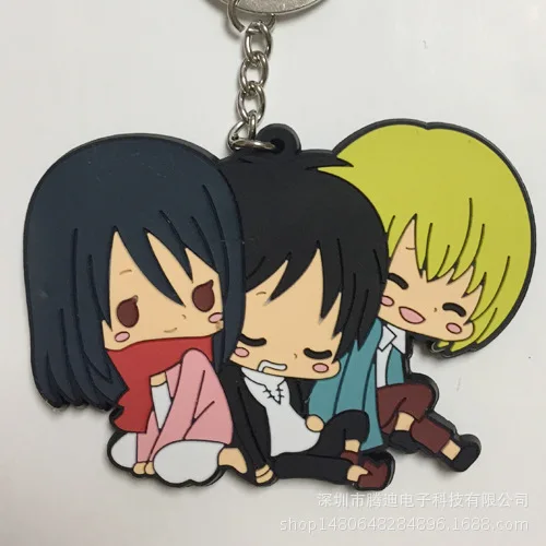 2 Attack on Titan Wings of Liberty Аниме ПВХ брелок Rivaille Levi Eren Jager Armin Arlert смешной кулон ювелирные изделия Llaveros подарки - Цвет: 2