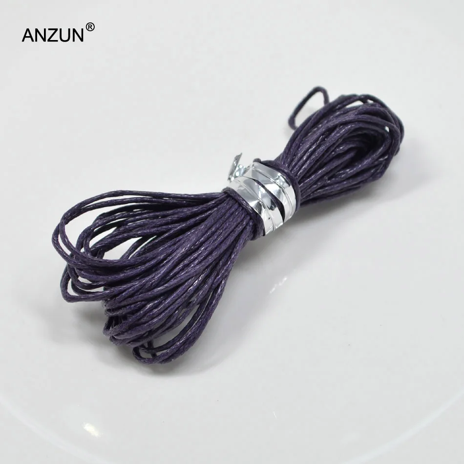Royal Purple Вощеный хлопковый шнур-10 м в длину x 1 мм Толщина-резьба для изготовления ювелирных изделий Shamballa - Цвет: Royal Purple