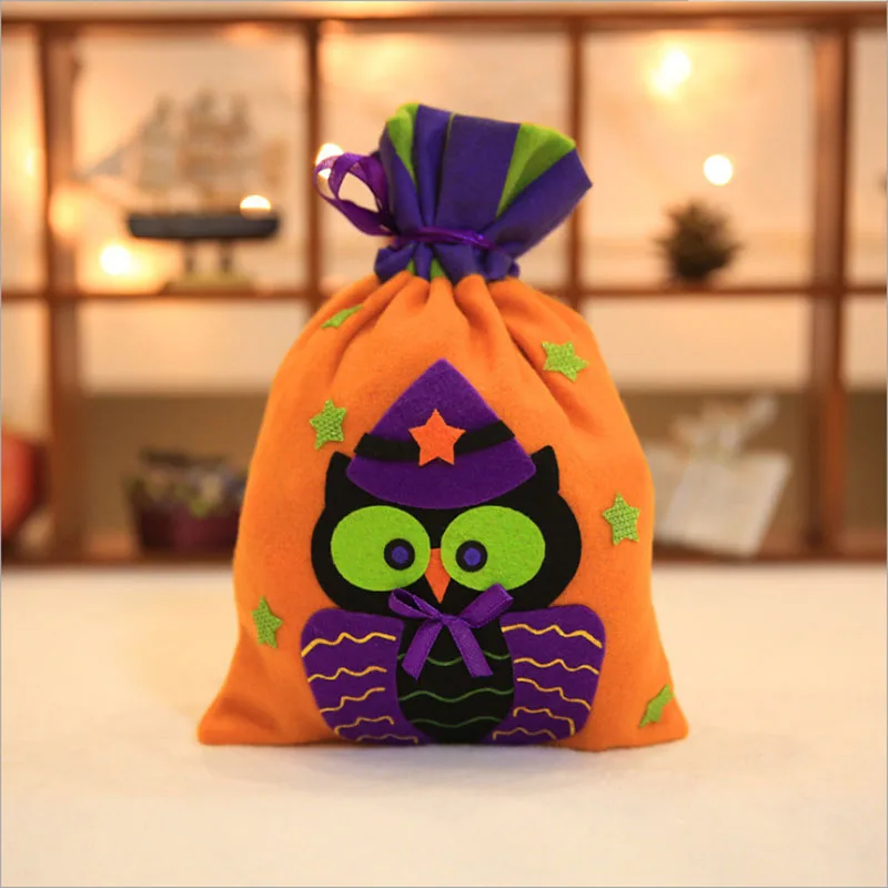 Тыква трюк или лечения мешки Хэллоуин подарок для детей красочный пакет конфет