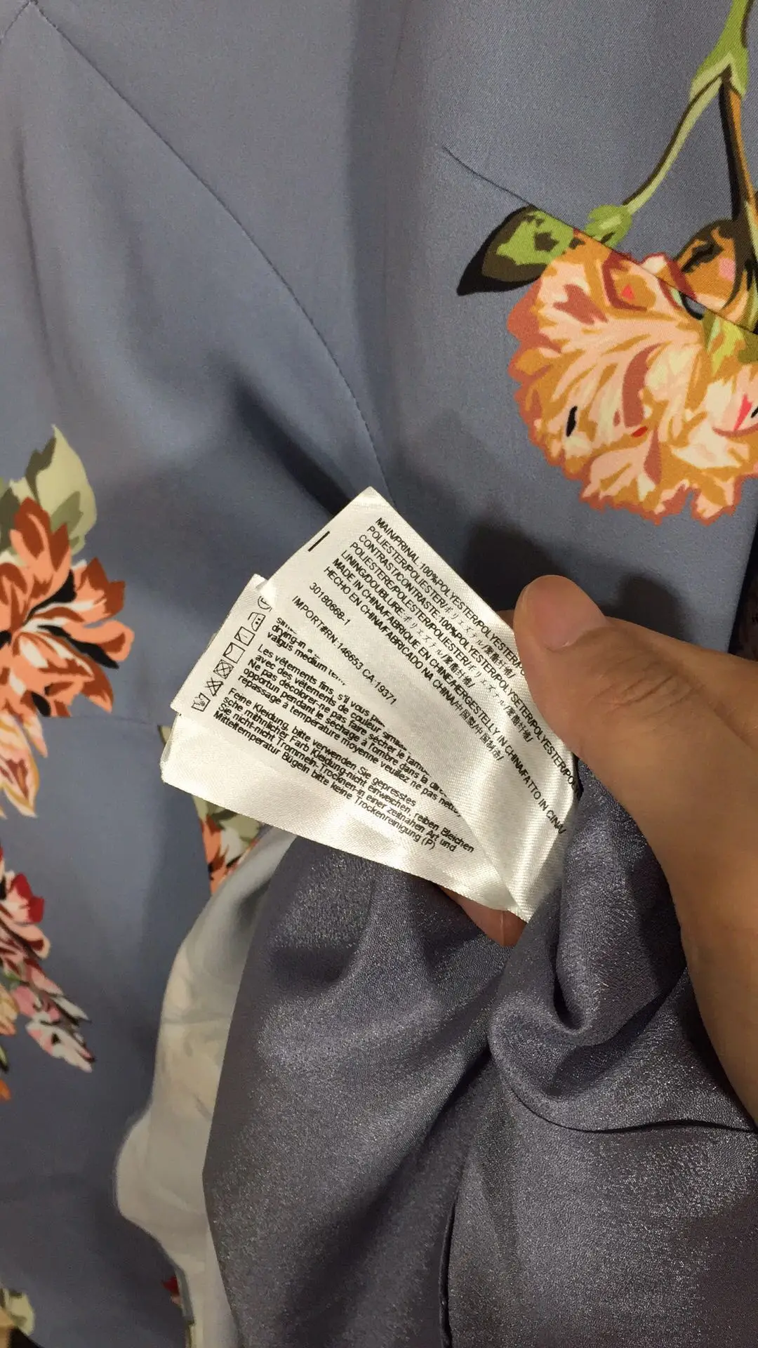 Повязки погоны Комбинезоны Длинные рукава с v образным вырезом синий цветочным