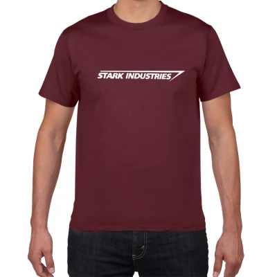 wine red Новая-STARK INDUSTRIES футболка новая мода крутые повседневные футболки хлопок высокое качество футболка для мужчин футболка с круглым вырезом для мужчин - Цвет: wine red