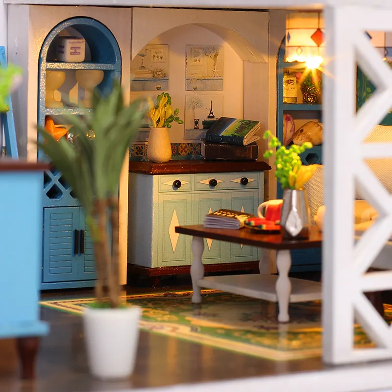 DIY музыкальные деревянные кукольные домики для свадебного подарка миниатюрный