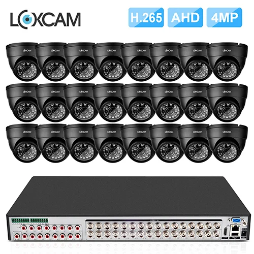 24 Cameras LOXCAM H.265+ 32Ch 4MP DVR комплект 32ch система видеонаблюдения 4MP IP66 домашняя наружная камера ночного видения система видеонаблюдения - Цвет: 24 Cameras