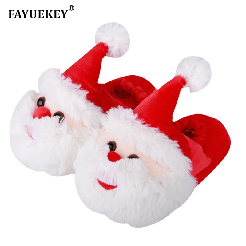 FAYUEKEY/сезон осень зима Домашние Мягкие плюшевые тапочки в стиле унисекс с Санта