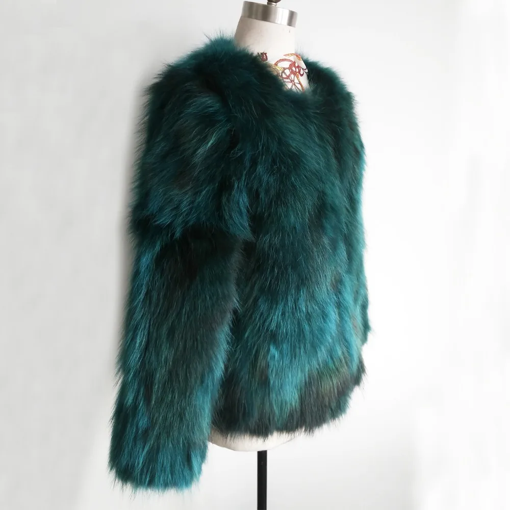2019 Новая мода головные уборы из натурального меха енота пальто Сделанные на