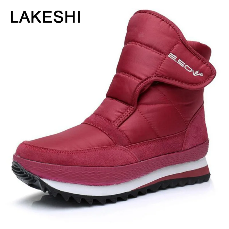 LAKESHI Новое поступление Для женщин сапоги Нескользящие ботильоны женские теплые