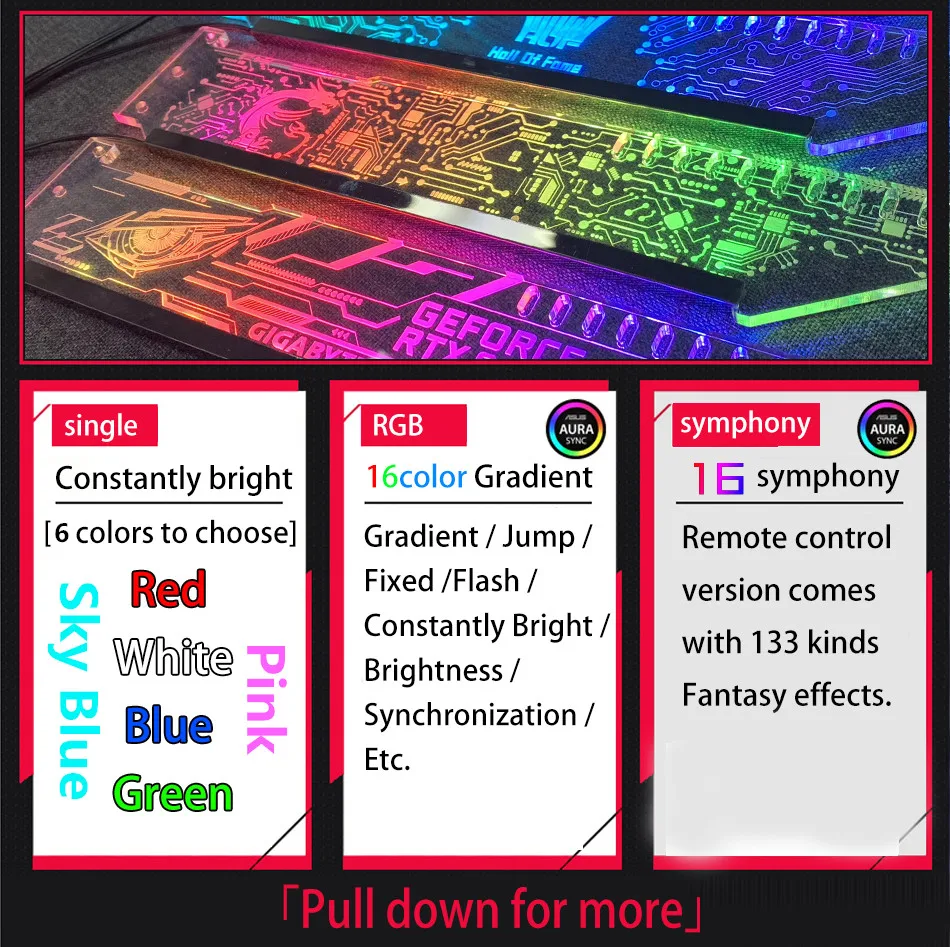 Кронштейн для видеокарты RGB(12 В)/Aurora(5 В), синхронизация AURA, стоячий светильник, защита от загрязнения, поддержка партнеров, шасси, светодиодный VGA, ASUS
