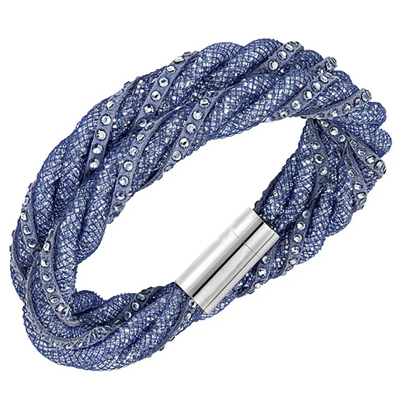 Blue 12 шт.,, новинка, двойные браслеты с кристаллами для женщин, новейшие Двойные Браслеты с магнитной пылью для женщин, подарки - Окраска металла: Blue