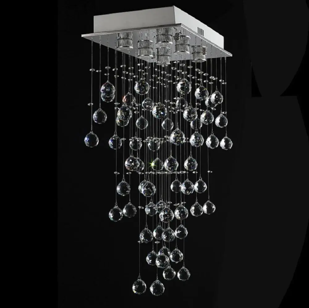 HAIXIANG 50 см светодиодное освещение хрустальные капли дождя потолочные светильники для спальни потолочный