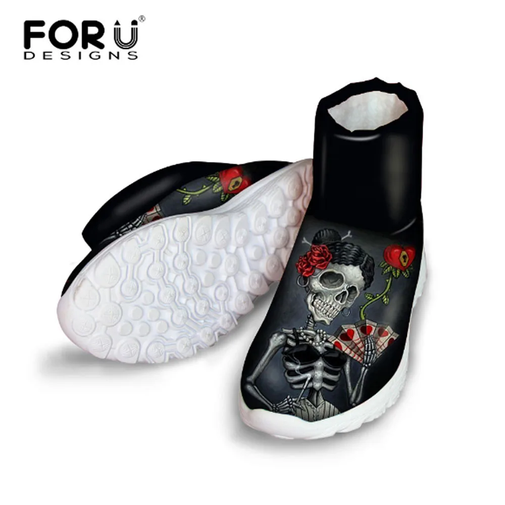 FORUDESIGNS/модные зимние сапоги с черепом для девочек Повседневные женские
