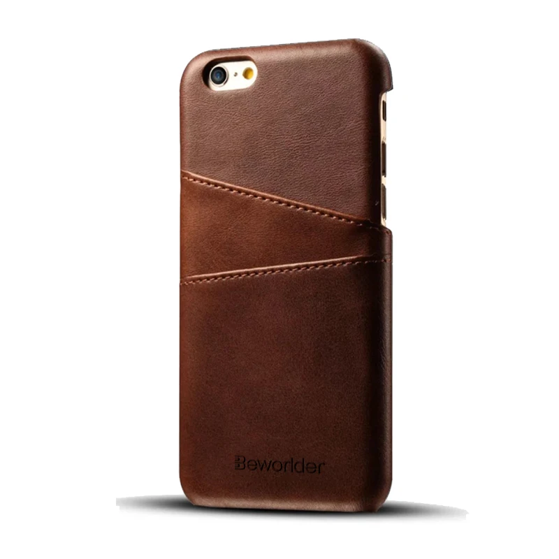 Beworlder Leather Back Cover For Apple iphone 6S Case 6 Plus PU Vintage Card Slot |