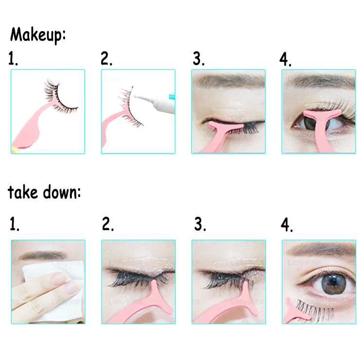 1pc False Eyelash Tweezers Fake Eye Lash Applicator Eyelash Extension Curler Nipper Auxiliary Clip Clamp Makeup Forceps Tools