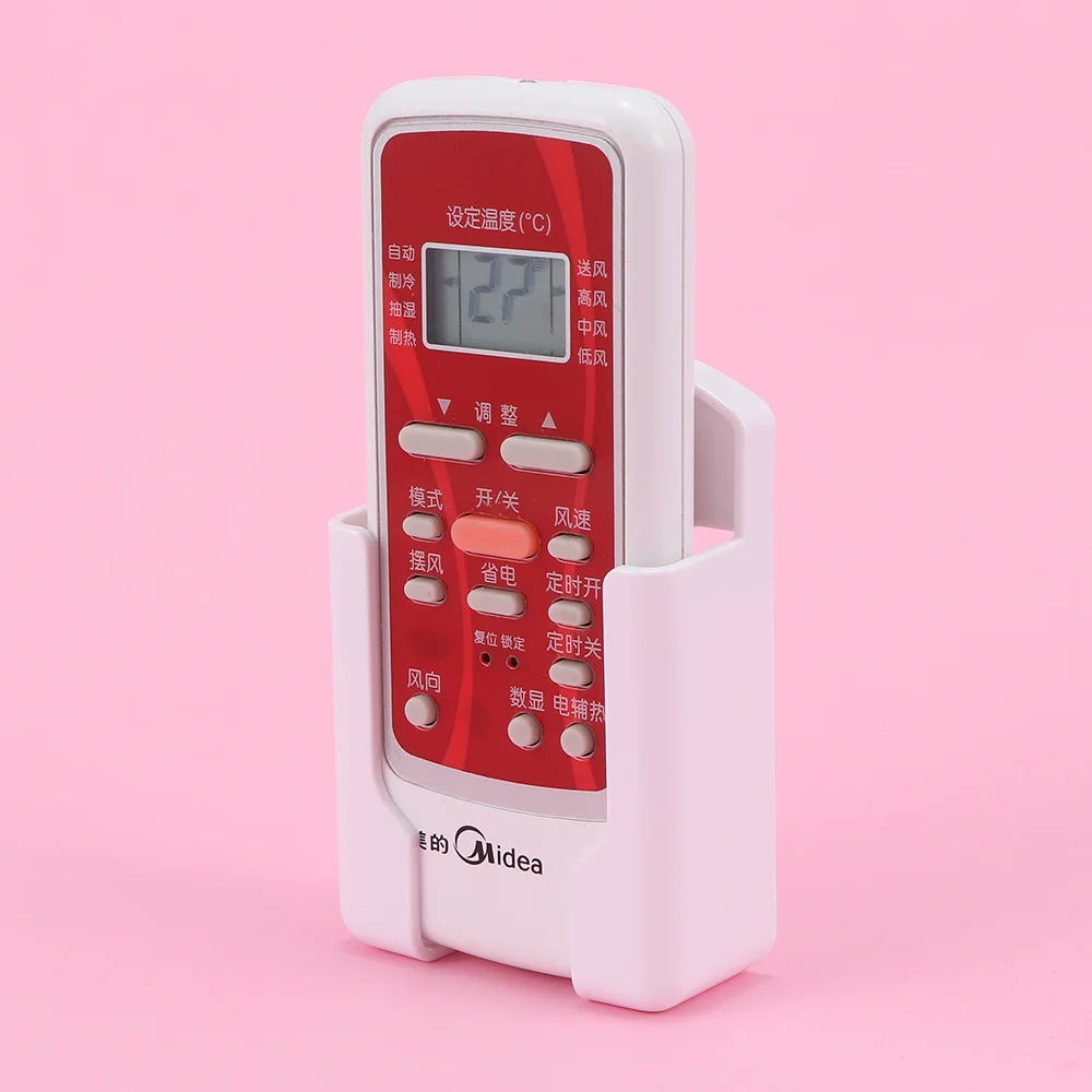 

1 Pcs Wall Mounted Storage Shelf Air Conditioner Controller TV Remote Control Holder Stand Storage Box White Storage Holder Rack