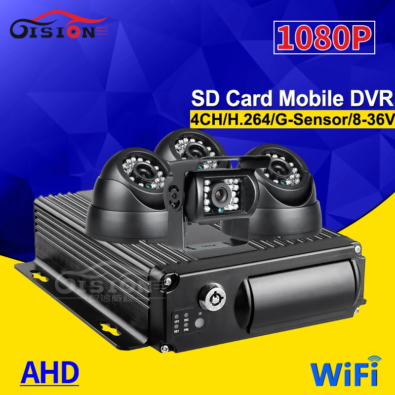 Wi Fi 1080P 4CH SD автомобильный мобильный видеорегистратор в режиме реального времени