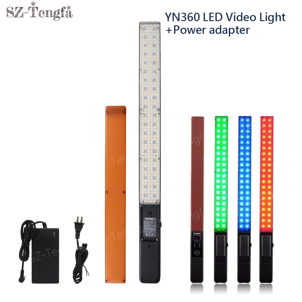 YONGNUO YN360 3200 5500k RGB цветной ручной светодиодный видео свет с адаптером переменного