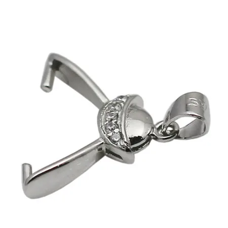Beadsnice твердый Серебряный 925 кулон клип-пинч фурнитура ювелирный Соединитель Кулон застежки на ожерелье для изготовления подвесок ID34628