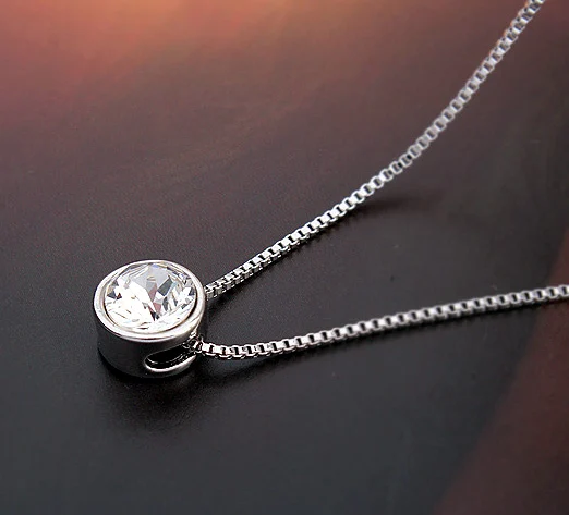 Простой кристаллами от Сваровски круглый кулон ожерелья и кулоны ювелирные