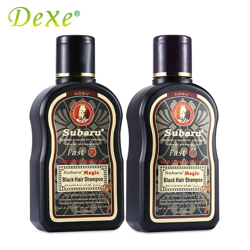 Dexe бренд 5 минут Colorant и лечение шампунь для темных волос китайской травяной