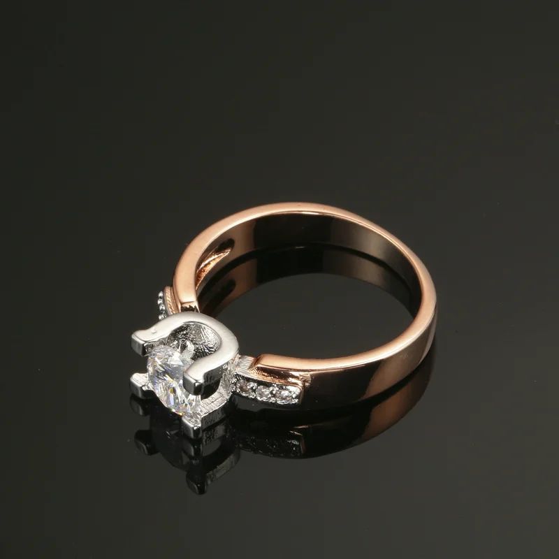 Классические кольца на палец из розового золота простое Винтажное кольцо с