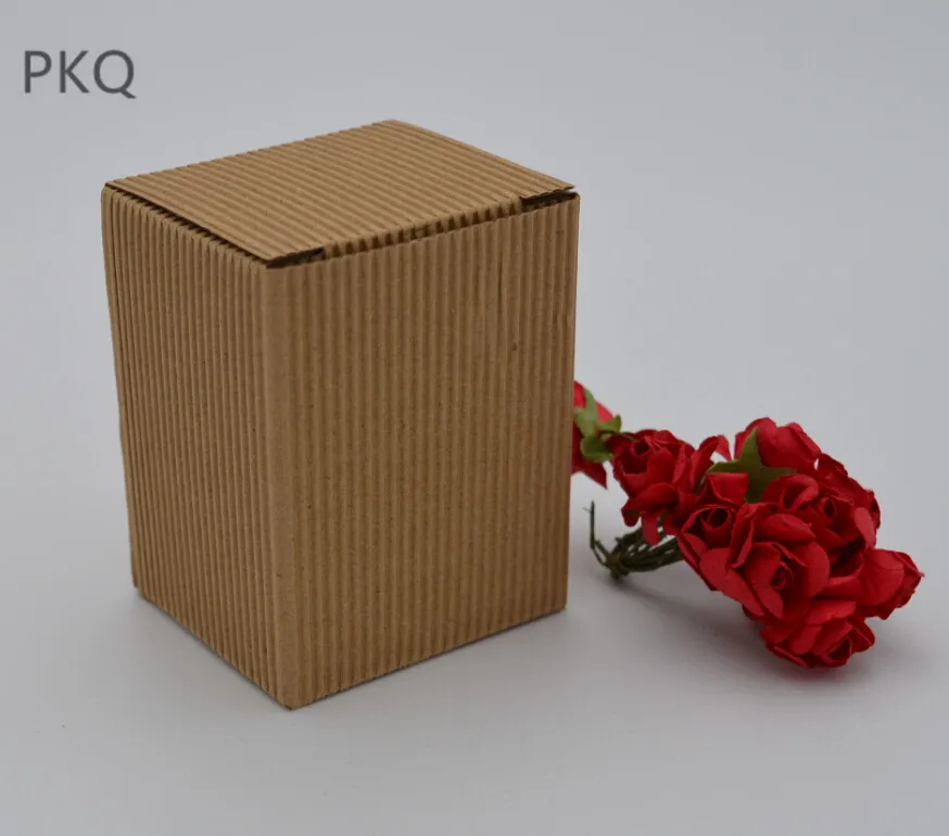20 шт красный/зеленый гофрированная бумажная коробка коричневый Картон Подарочная коробка Чай/мед упаковочные коробки свадебный сувенир Конфета коробка высокого качества - Цвет: brown