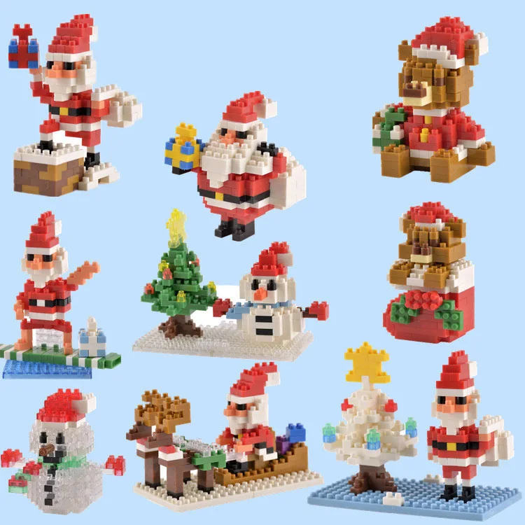 Строительные блоки Legoings Санта Клаус Снеговик DIY креативные кирпичи обучающая