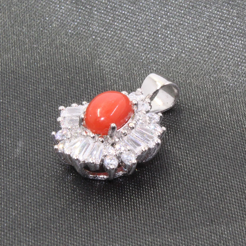 _ Ослепительная подвеска кораллового цвета для вечеринки 925 карата из