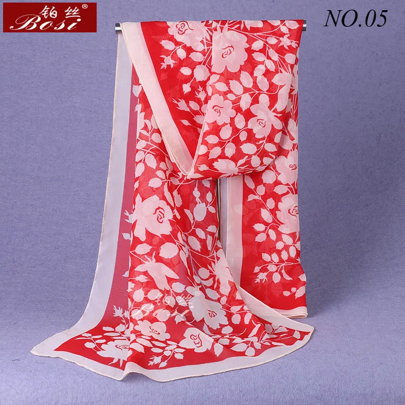 Модный женский Мягкий шарф с цветами длинный шифоновый листьями и роскошная