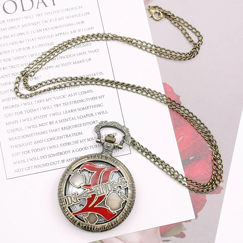 Новая мода Death Note кварцевые карманные часы ретро машинное оборудование белый