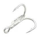 Тройной Крючок JonStar 10 шт.лот 2X Super Strong #1 #2 #4 #6 для ловли тунца, Кита, морской рыбалки с перевернутым Т-образным покрытием, покрытым никелем