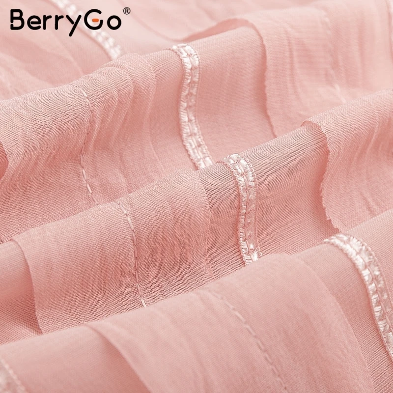 Женский комбинезон BerryGo пляжный шифоновый с открытой спинкой треугольным