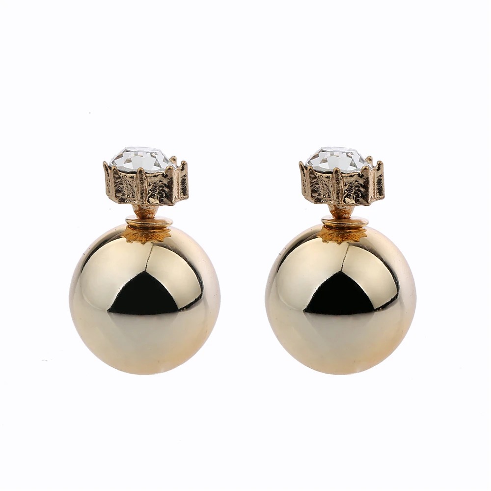 Женские двухсторонние серебряные серьги-шпильки ювелирные изделия из жемчуга