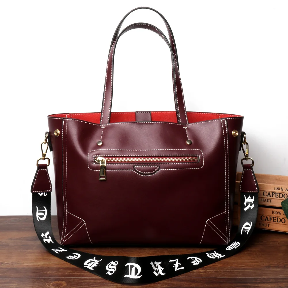 Новая модная кожаная сумка из натуральной кожи вместительная для женщин сумки