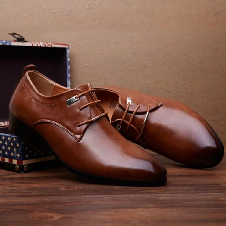 Мужские классические туфли с острым носком черные коричневые деловые оксфорды